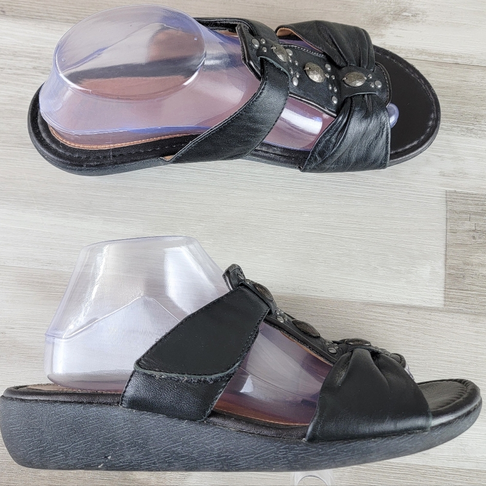 Clarks Artisan Jandi Gem Soft Black Leather Slide Sandal 9W - Picture 9 of 16